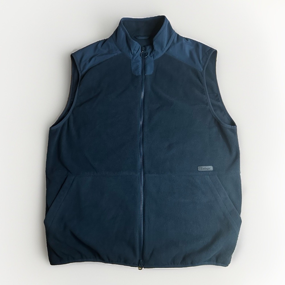 Barbour Country Fleece Gilet Vest Mens Large Navy Blue South Shields Heritage